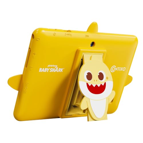 Image of Contixo Baby Shark 7 Inch Kids Tablet, 32GB, Android 16, Yellow, Ages 3-12