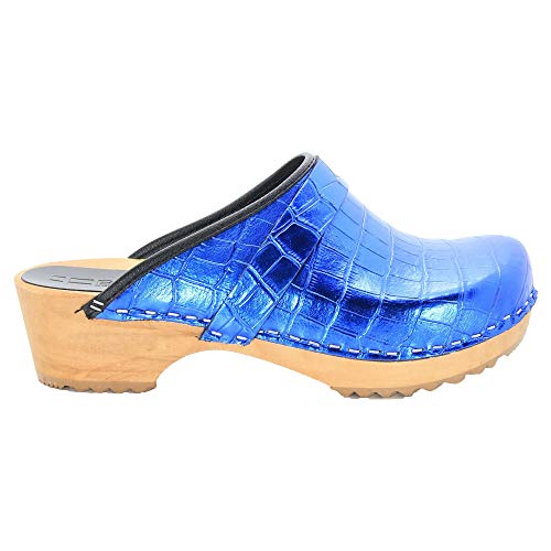Image of Bjork Maja Wood Open Back Leather Clogs