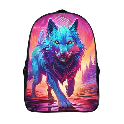 Mochila de lobo para niños pequeños evita el desorden escolar con su tamaño 40x28x16cm