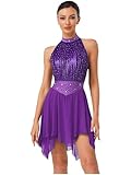 Oyolan Femme Robe Danse Latine Salsa Rumba Cha Cha Strass sans Manches...