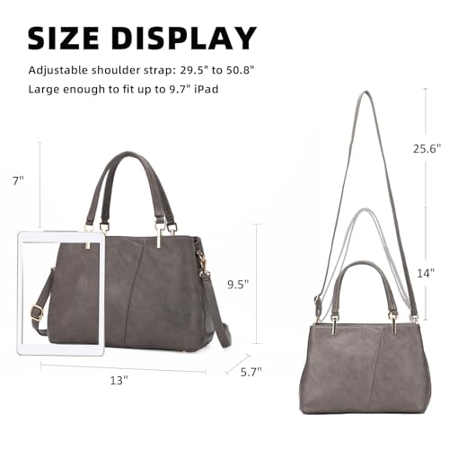 Image of Women's Purses Medium Top Handle Shoulder Hobo Tote Leather Handbag