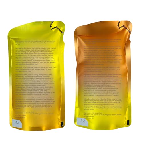Dear Beauté HIMAWARI Rich & Repair Oil-in Shampoo and Conditioner Refill Set, Non-Silicone, Sulfate Free, for Frizz, Curly, Dry Hair, 400ml, 2 Pack image 4