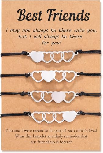 Image of Shining Diva Fashion Best Friends Friendship Bracelets for Women & Girls | Matching Heart Bracelets | Stylish Gifts for Girls | Anti Tarnish Stainless Steel Jewellery