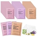 Feminine Wipes Individually Wrapped,Flushable Wipes Travel,Feminine Care Vaginal Wipes for Adult,Women,Girl and Homeless (Pack of 60,Unscented,Lavender and Chamomile)