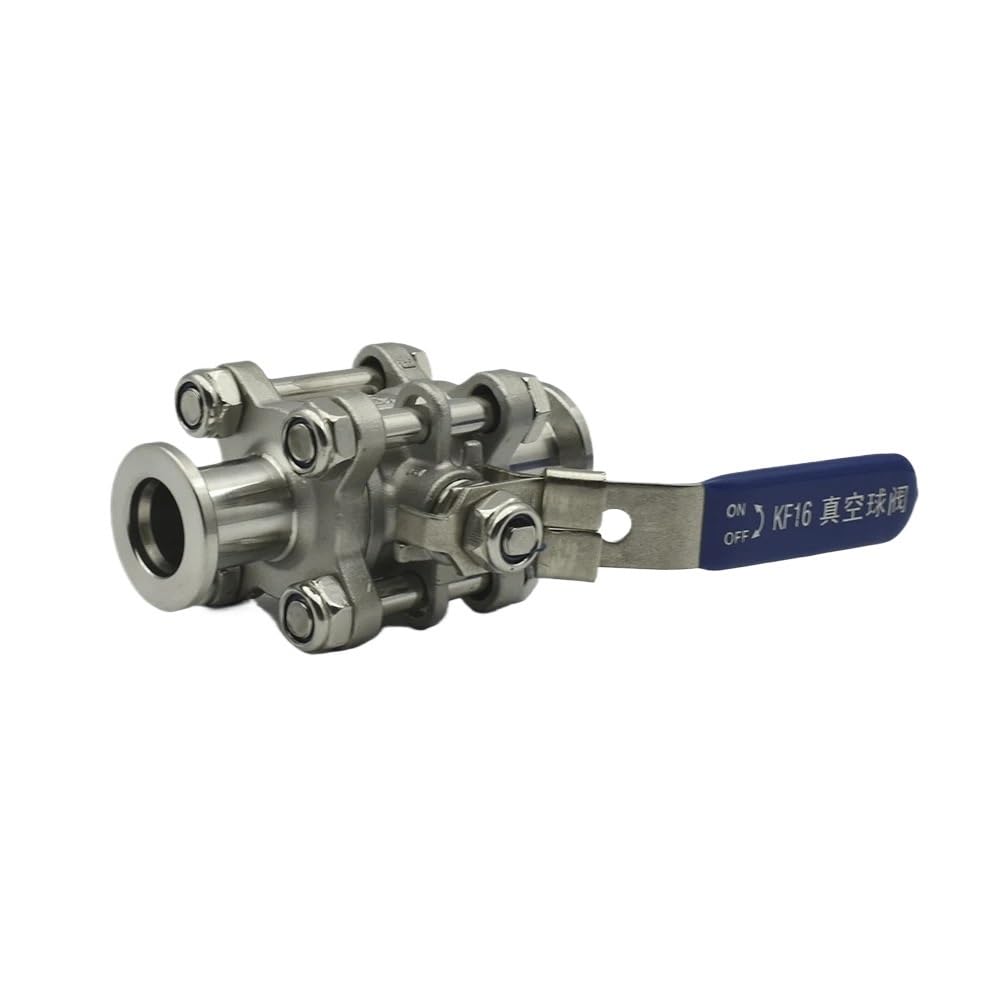 Válvula de bola de alto vacío manual de tres piezas KF SS304 de acero inoxidable KF16 KF25 KF40 KF50 con brida de instalación rápida