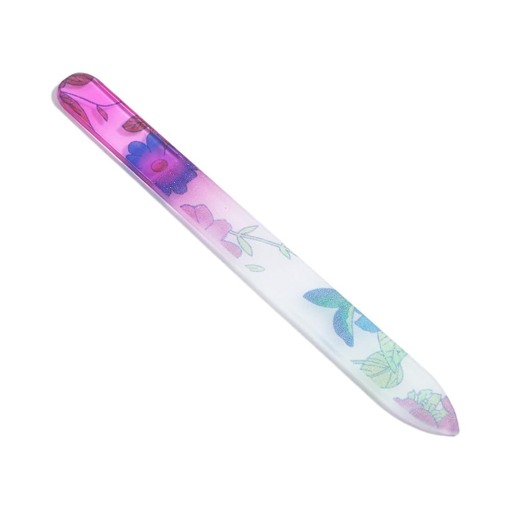 Generic Glass Nail File, Professional Crystal Nail File, Double-Sided, Fine Grit, Purple, 14 * 1.2 * 0.3 CM, Suitable for Natural, Acrylic, and Gel