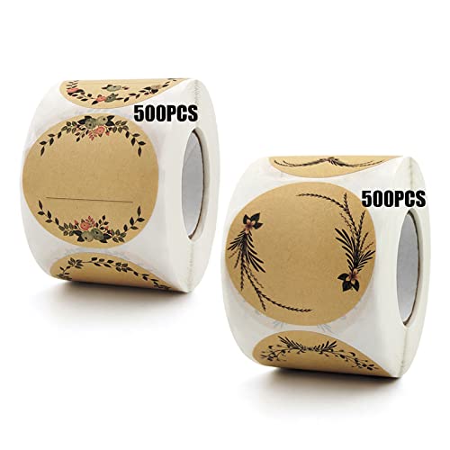 Etiqueta Autoadhesiva De Papel Kraft Etiquetas Adhesivas Flores Redondas Etiquetas Adhesivas Regalo Pegamento Etiqueta Adhesiva Papel Kraft Etiquetas Adhesivas Papel Kraft Pegatina De 5cm Escribir Cover
