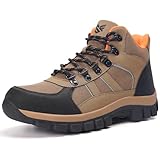 WYJXFHL Steel Toe Boots for Men Women Non-slip Puncture Proof Safety Work Shoes for Indestructible Construction Working and Daily Wear Brown