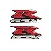 AHQNST 2 stücke Gold Emblem 3D Verkleidung Tank Logo Aufkleber Aufkleber Fit für Suzuki GSX-R GSXR 600 750 1000 1100 Motorraddekoration Rennabzeichen (Color : R)