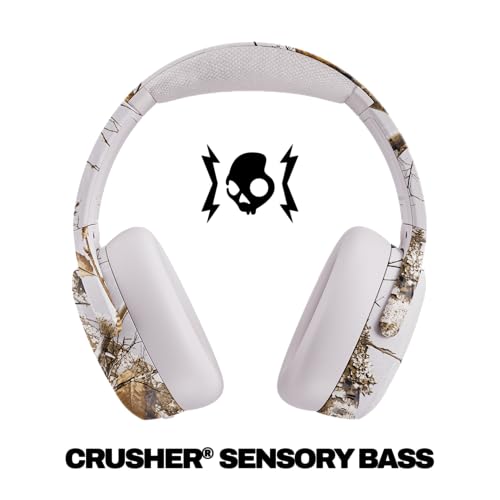 Image of Skullcandy Crusher ANC 2 Wireless Over-Ear Bluetooth Headphones with Multi-Sensory Bass, Active Noise Cancelling, Up to 60 Hours Battery, Microphone for iPhone Android - Realtree Edge Colors White