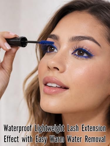 Image of Mynena Blue Waterproof Lash Tubing Mascara | Smudge-Proof Flake-Free Long Lasting Lightweight Eyelash Extension Effect | Lengthening Defining Curling Buildable Formula Eye Makeup