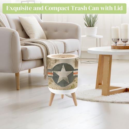 Caneca de basura pequeña redonda con tapa y patas 7 L miniatura 2