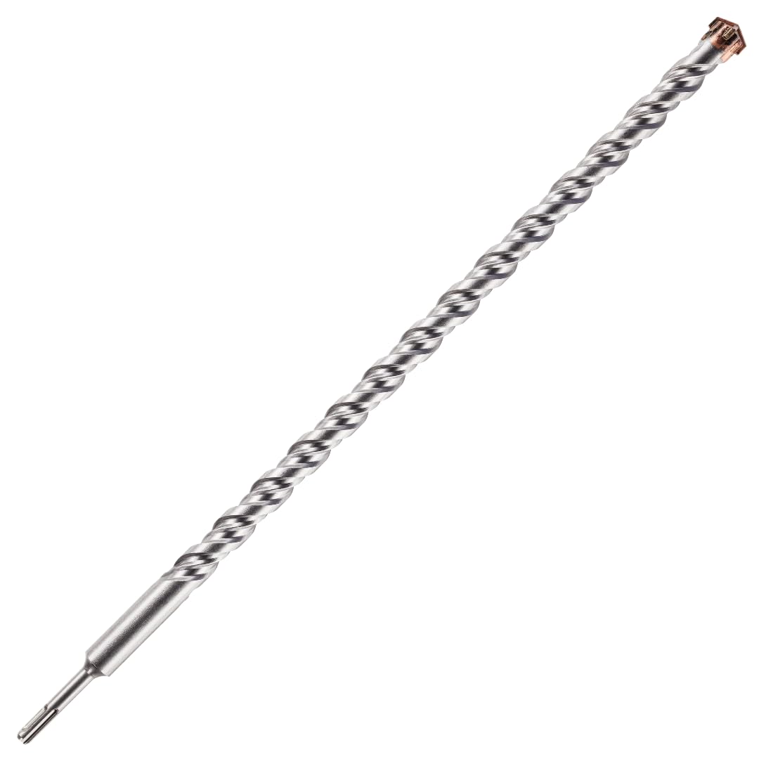 25mm x 600mm Long SDS Plus High Performance Hammer Drill Bits, Professional Tungsten Carbide Cross Tipped Masonry Drill Bit For Brick, Concrete, Stone, Granite. 25mm SDS Drill Bit