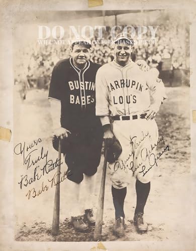 Photo rare de Babe Ruth et Lou Gehrig 28x35cm : l'idée cadeau idéale pour fan de MLB