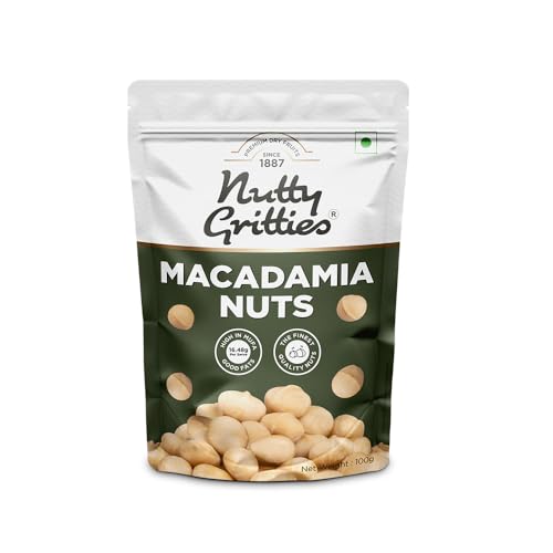 Image of Nutty Gritties Premium Raw Macadamia Nuts 100g | Rich in Healthy Fats & Antioxidants | Keto-Friendly Superfood | Crunchy & Creamy Texture | Resealable Pouch