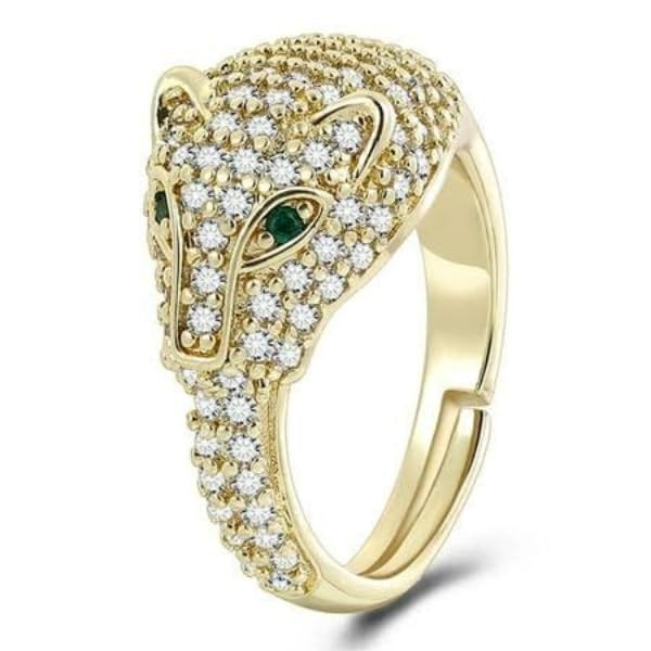 VIEN® Green eyed leopard head adjustable snake elegant ring Stainless Steel Cubic Zirconia Gold Plated Ring (B0CG1L4GX8) Amazon Price History, Amazon Price Tracker