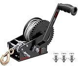 KOLVOII Boat Trailer Winch 3500lbs with 10m (33 Ft) Steel Rope, Hand Winch Manual Operated Two Way R