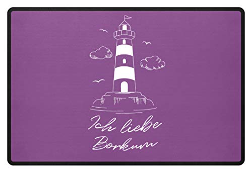 generisch Ich liebe Borkum Leuchtturm Nordseeinsel Urlauber Fußabtreter Urlaubserinnerung -...
