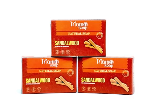 Image of Luxury Soap - Handmade Organic Ayurvedic Bath Bar with Pure Essential Oils for Glowing Skin | Sulfate-Free | For Men & Women (Pack of 3) (3, Sandalwood)