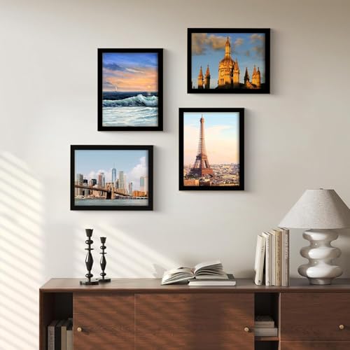 Image of LUCKYLIFE 8x10 Picture Frame Black for Wall Mounting or Tabletop Display, 2 Pack