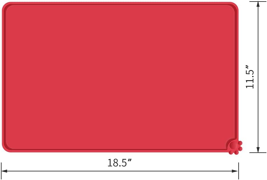Reopet Silicone Pet Feeding Mat - Waterproof Food & Water Mat with Raised Edges - Feed Dog & Cat Met - Multiple Colors & Sizes - Image 3