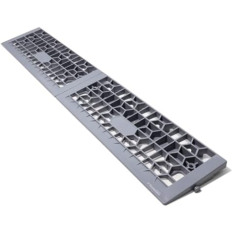 Ruedamann Modular Threshold Ramps, 1" Rise Plastic Wheelchair Ramps, 3000LBS Capacity, Mobility Door Ramps for Home Steps, Detachable Entry Ramps, Non-Slip Curb Ramps for Scooters, Cars, 2 PCS Cover