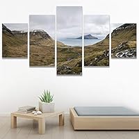 SIGNWIN 5 Panel Canvas Wall Art Calming Waters for Home Decorations Ready to Hang - 60