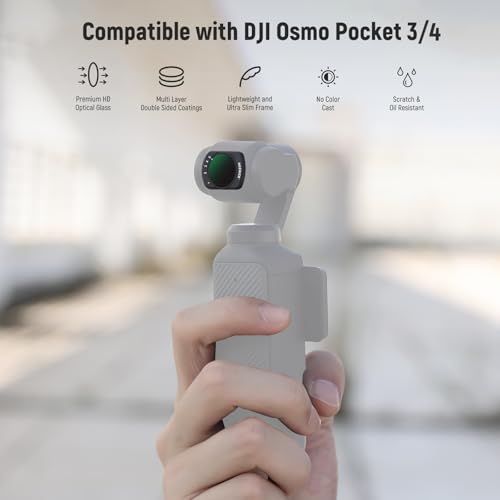 Image of NEEWER Variable ND Filter Set Compatible with DJI Osmo Pocket 3 / Pocket 4 / Xtra Muse, ND2-32 + ND64-512 Adjustable Neutral Density Filters with 2 Screen Protector Accessories