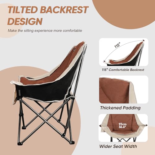 Silla de Camping Plegable Northroad, Silla de Césped Sobredimensionada con Portavasos, Resistente y Acolchada, Soporta 300 Libras para Exterior, Playas, Senderismo y Picnics miniatura 4