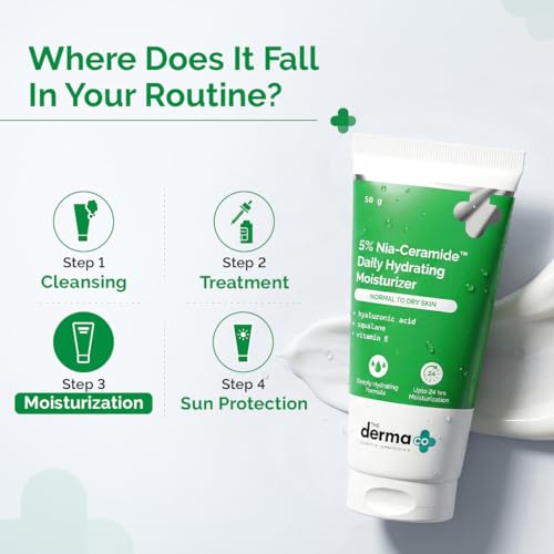Image of The Derma Co. 5% Nia-Ceramide Daily Hydrating Moisturizer| 5-5-5 Hydration Formula | Power of 2 Actives | Strengthens Skin Barrier | For Normal to Dry Skin | 50 g