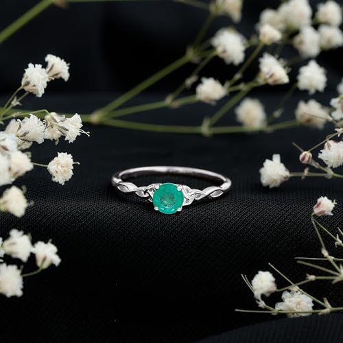 Certified Natural Emerald Promise Ring, AAA Quality, Celtic Knot Ring, Emerald Pre Engagement Ring - With Jewelry Box2