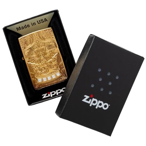 Encendedor Zippo Oil con diseño Corona Dorado miniatura 6