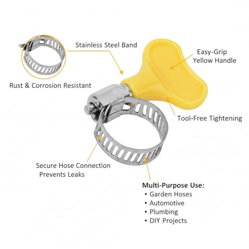 Image of XML Hose Clamp Stainless Steel 1.25 inch Diameter Water Pipe Range Turn Key Worm Gear Ideal for Leak Proof Gas Stove Plumbing Adjustable Safety Tie Clips For Home,Garden,Kitchen,Automotive