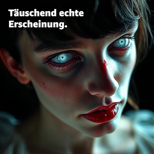 Weisse Farbige Linsen & Geprüfte Kontaktlinsen - Grußlige Tageslinsen für Halloween & Fasching - ohne Stärke - Vampir & Dracula (1 Paar / 2 Stück) (weiß)