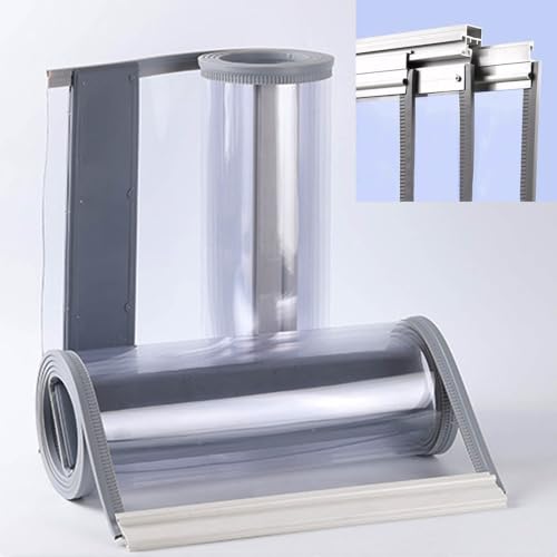 YWQJL Rideau Laniere PVC Transparent Rideau De Porte en Plastique Imperméable Rideaux Coulissants À Lamelles Gauche Et À Droite Rideaux Porte...