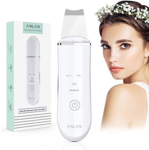 ANLAN Peeling Ultrasónico Facial Skin Scrubber Exfoliación Facial Ultrasónica Limpiador de Poros para Limpieza Facial y Cuidado Facial (Blanco Ugrade)