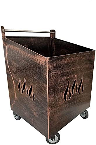 Carrello Porta Legna Ferro BATTUTO Nero OPACO