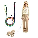 Freihändige Hundeleine für Kleine Hunde, 2,8m, Durchmesser 0,5cm, Reflektierend, Verstellbar, Nylon, Anti-Zug, Leicht, Für Welpen & Kleine Hunderassen