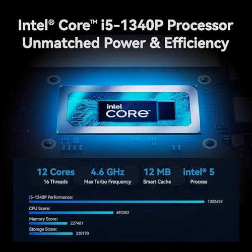 Image of Khadas Mind 1 Mini PC, Intel Core i5-1340P 4.6GHz Micro Desktop Computer with 5.55Wh Standby Battery, 16GB LPDDR5, 512GB PCIe 4.0 SSD, WiFi 6E, BT5.3, Portable Computer for Business Home Office Gaming