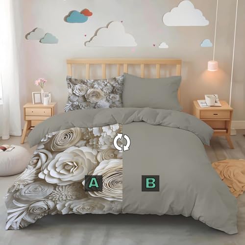 Housse de couette fermeture éclair crème parure de lit sans pli