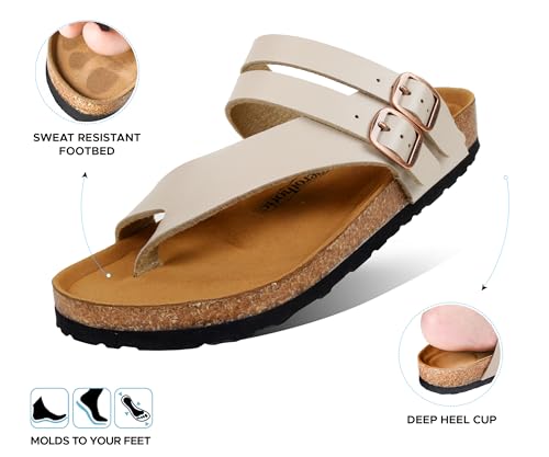 Image of AEROTHOTIC Recovery Slides for Women Cork Footbed Adjustable Straps Sandals