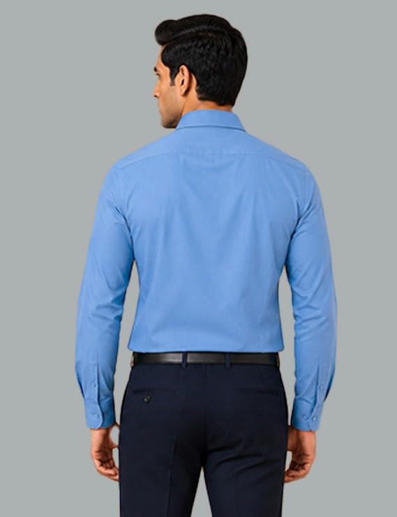 Image of Men's Solid Plain Formal Shirt | Regular Fit Full Sleeve Wrinkle Resistant Spread Collar Shirt | Office Wear, Business Wear & Casual Wear