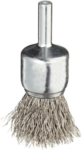 Image of Weiler 10018 3 /4 inch Crimped Wire End Brush, .0104 inch Stainless Steel Fill, Made in the USA