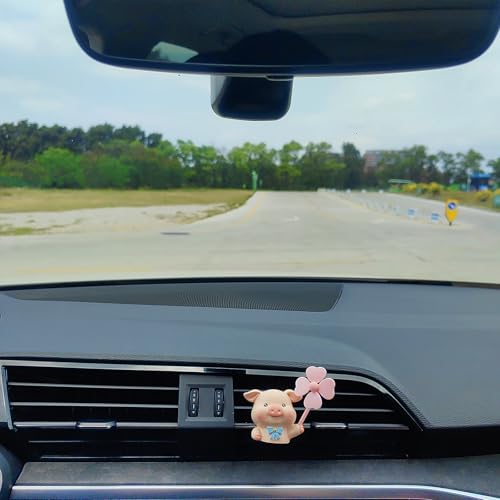 Image of Cute Car Air Freshener Vent Clips, 3D Animal with Mini Fan Diffuser Vent Clip, Air Conditioning Decoration Car Accessories for Women and Men