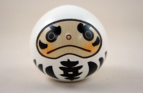 Muñeca Kokeshi Daruma Blanca Hecha a Mano de Japón miniatura 1