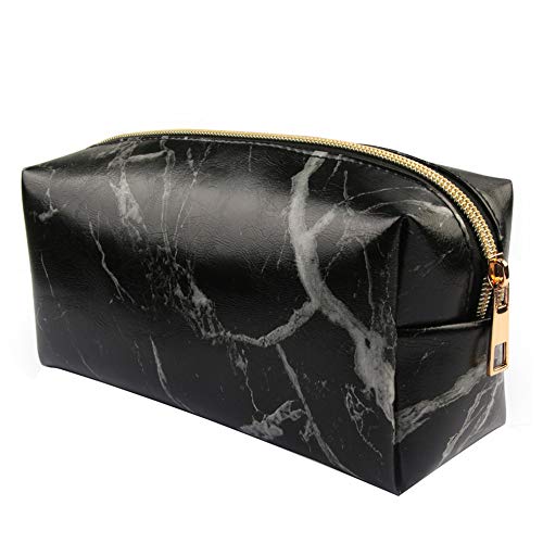 Mongrep - Portafoglio da trucco con custodia in marmo impermeabile per ragazzi e ragazze, ideale per l'ufficio e la scuola.