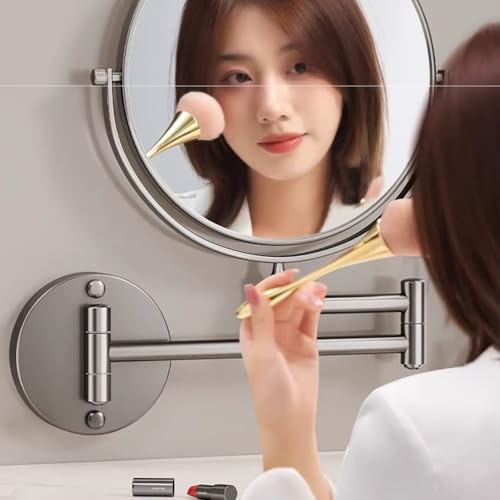 Image of 360 Shaving Mirror Chrome Finish & 3X Magnification Mirror for Makeup with Wall Mount Bracket Shaving & Swivel Dual Side Round Mirror for Bathroom & Vanity