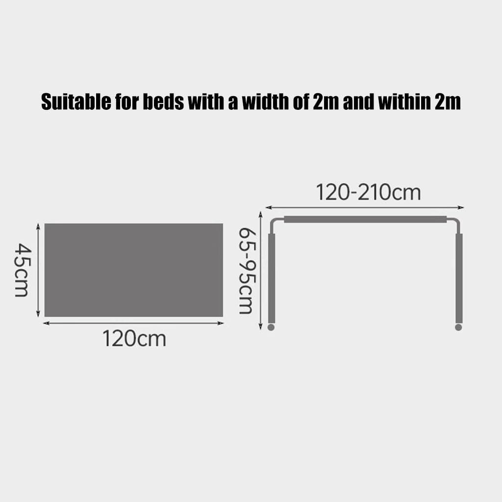 Adjustable Overbed Table with Wheels for Bedroom/Living Room/Office Height and Width Adjustable Computer Desk for Bed Work/Eating 120x45x65 95cm Black