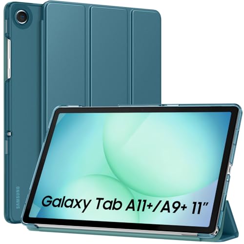 Image of MoKo for Samsung Galaxy Tab A11 Plus / A11+ Case 11 Inch 2026, Galaxy Tab A9 Plus / A9+ Case 11 Inch 2024, Slim Stand Hard PC Translucent Back Shell Smart Cover, Auto Wake /Sleep, Turquoise