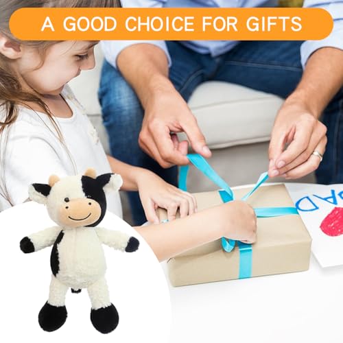 Hojalis Kuscheltier Kuh, 22CM Niedliches Plüschkuh-Spielzeug, Kuhs-Plüschtier Plüschkissen, Sitzend Kuhs, Schwarz Weiß Plüschtier,Weiches Stofftier Geschenke für Baby Kinder (Kuscheltier Kuh-B)